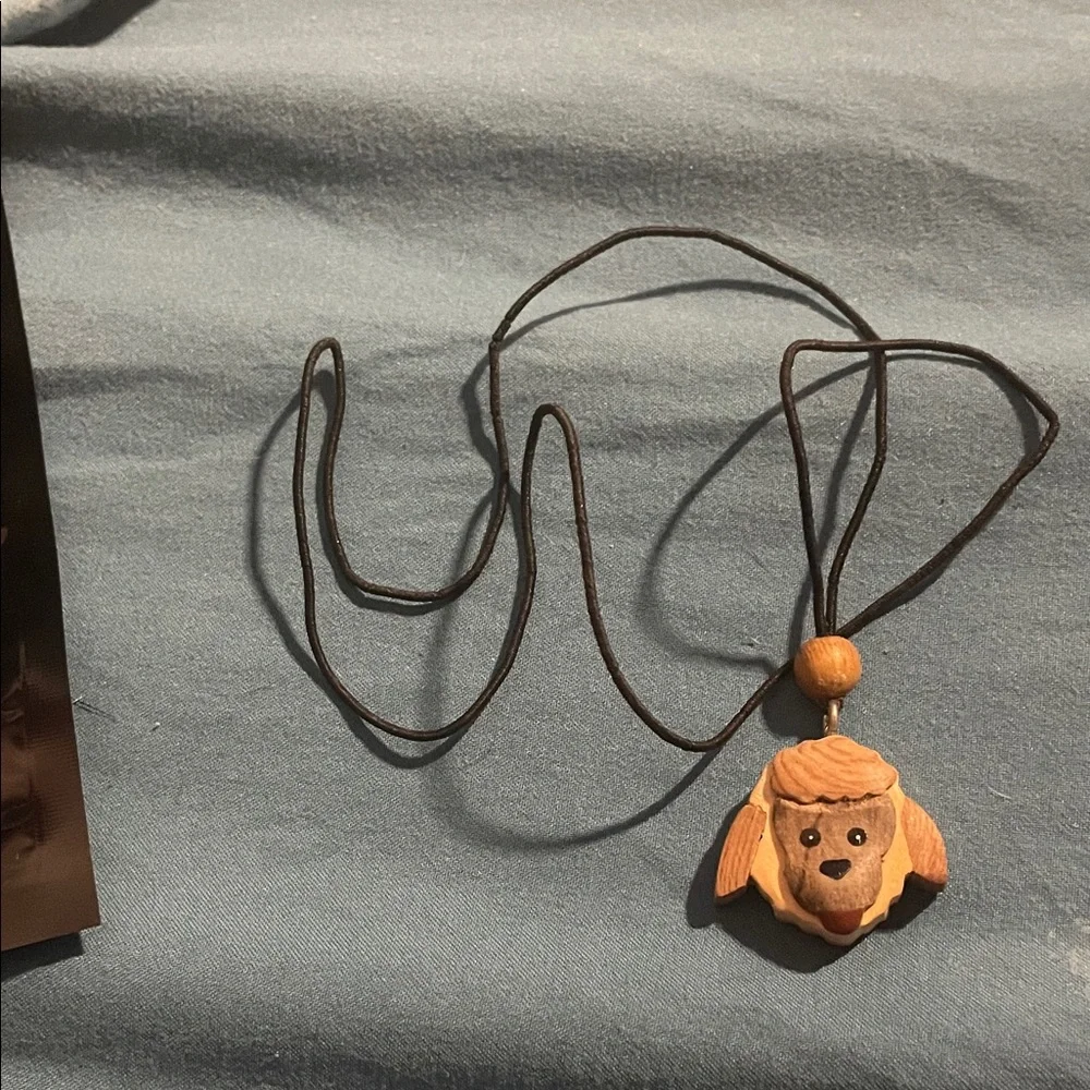 Brown Dog Pendant Necklace